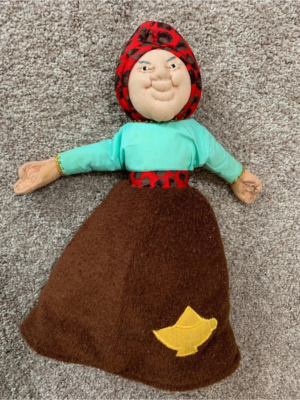 Aladdin Gypsy Topsy Turvy Puppet 3 in 1 Vintage Folk Art Plush Doll Handmade
